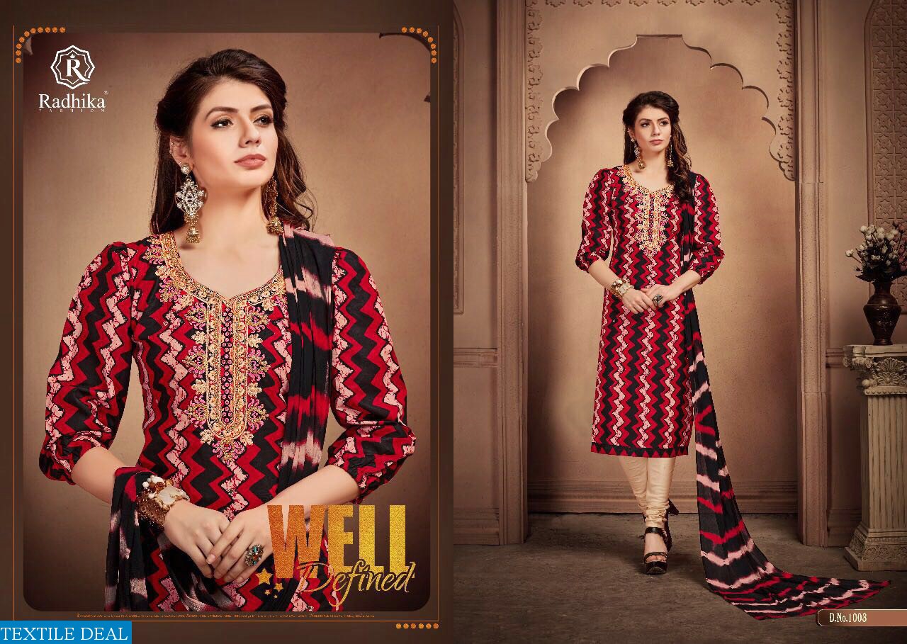 Radhika Afiya Wholesale cotton Work dress material